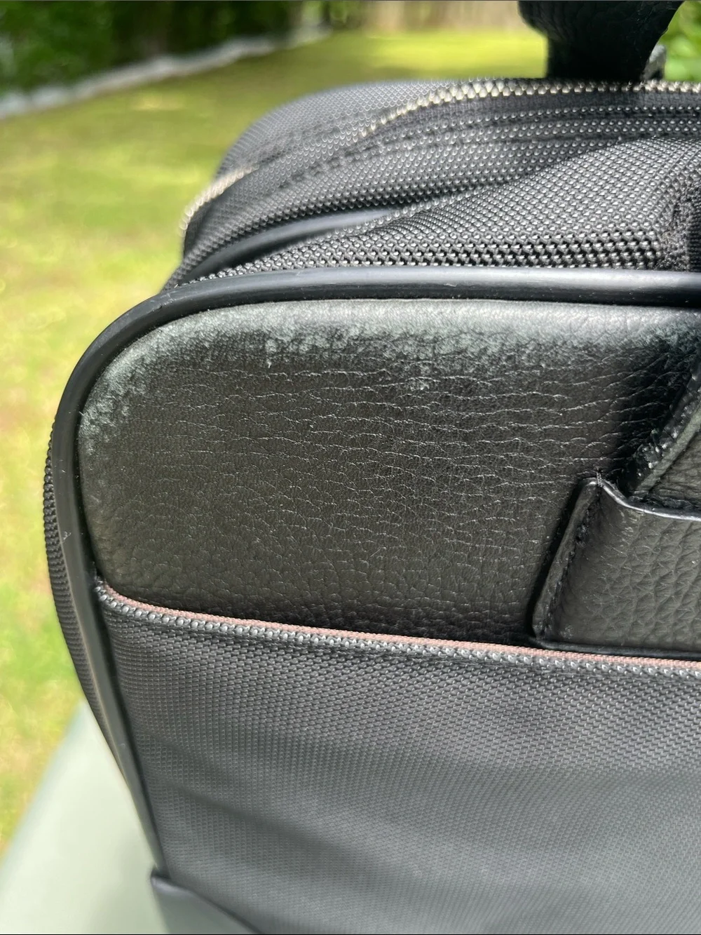 Cole Haan Black Laptop Briefcase with Leather Trim